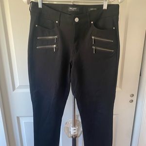 None west gramercy skinny jeans black with front zippers